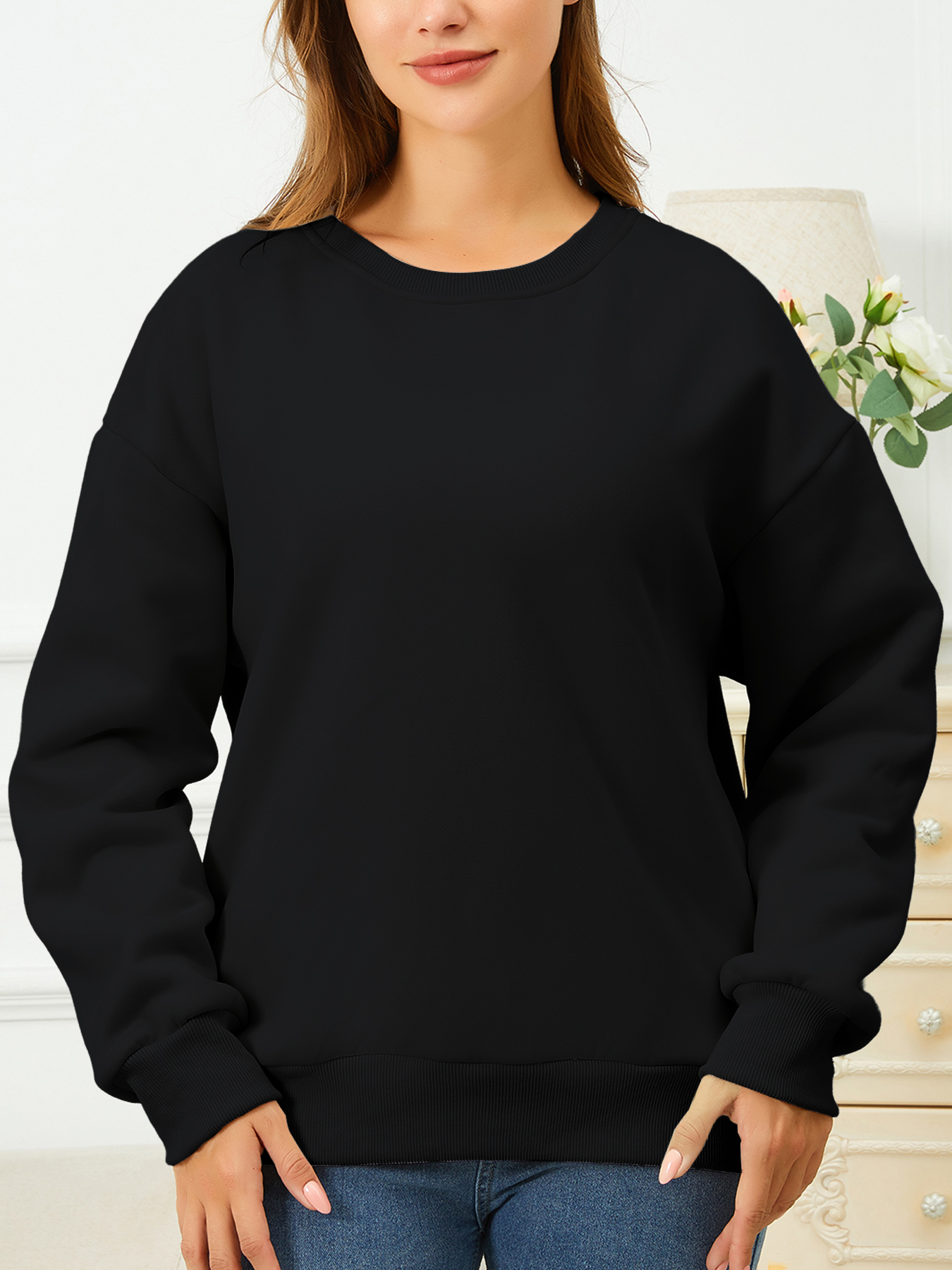 Women's round-neck fleece top - Image 3