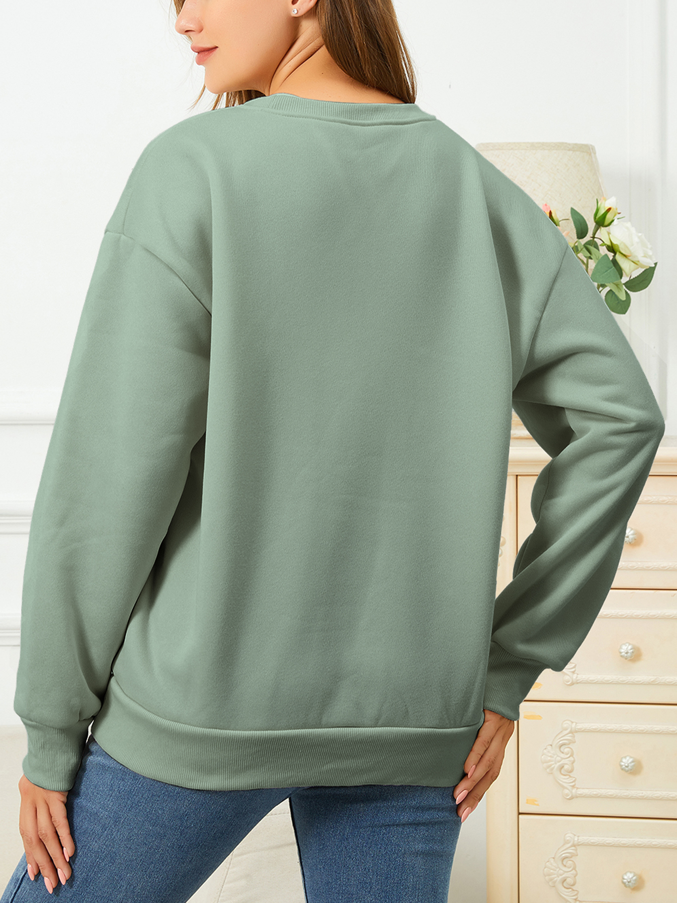 Women's round-neck fleece top - Image 8