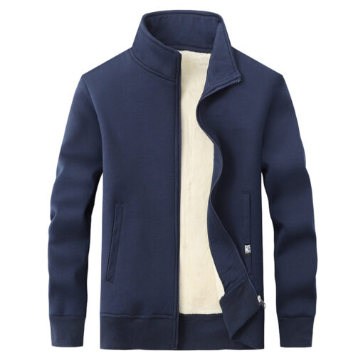 Winter cardigan lambskin hoodie coat