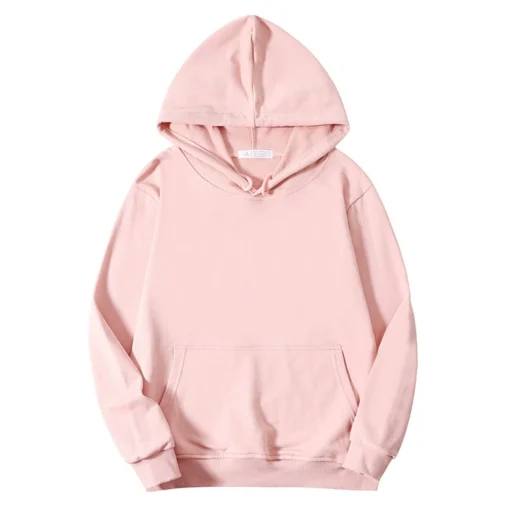 Solid-color hooded casual sweatshirt