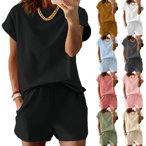 Summer short-sleeved and shorts fashion set