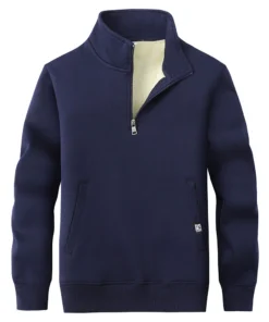 Fashionable Lambskin stand-up collar sweatshirt (with fleece)