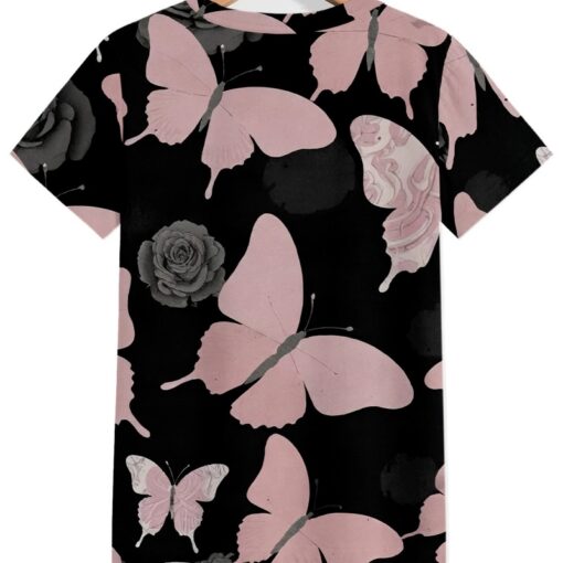 Women's elegant butterfly print top - 图片 6