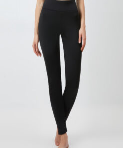 Women's black velvet yoga pants