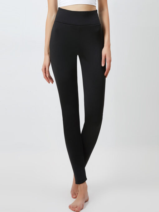 Women's black velvet yoga pants