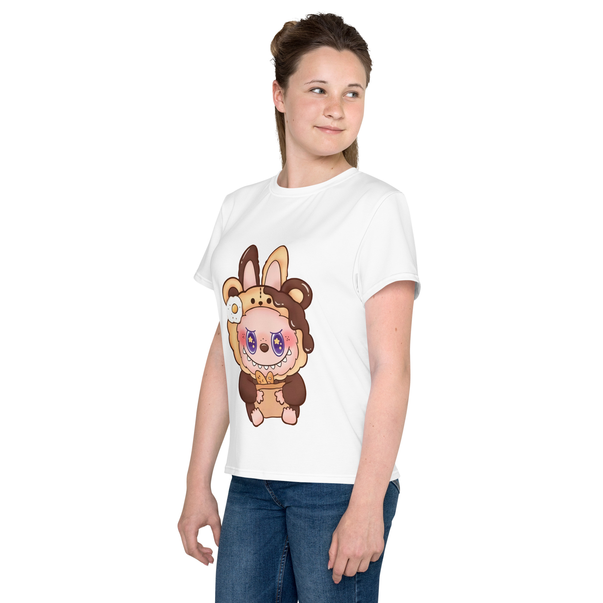 POP MART Labubu Printing Youth crew neck t-shirt P3-101 - Image 3