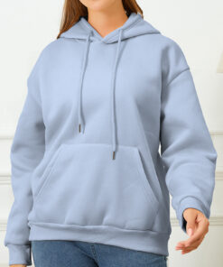 Women's fleecy long hoodie