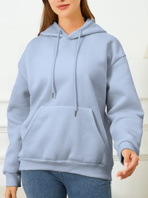 Women's fleecy long hoodie
