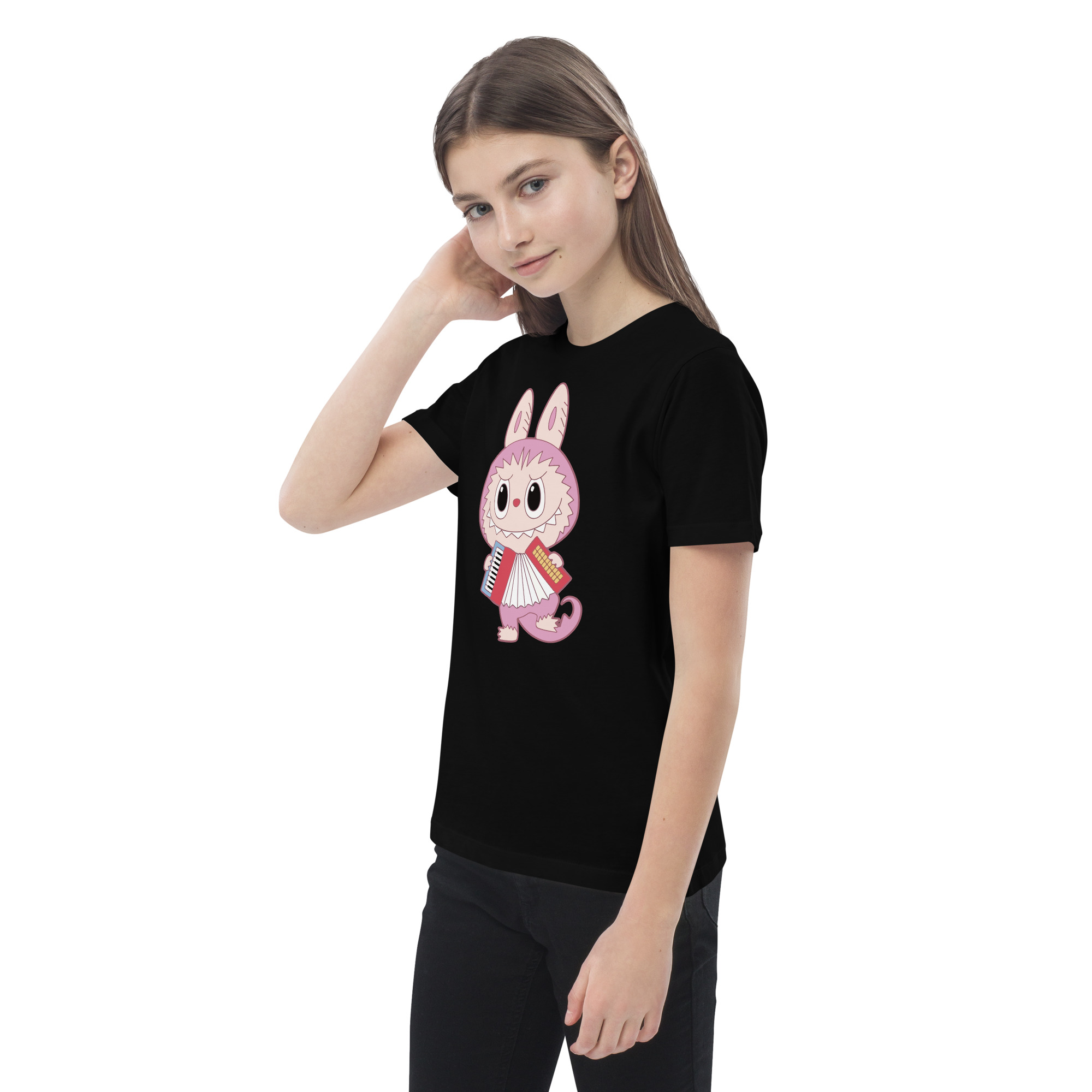 POP MART Labubu Printing Organic cotton kids t-shirt P1-163 - Image 4