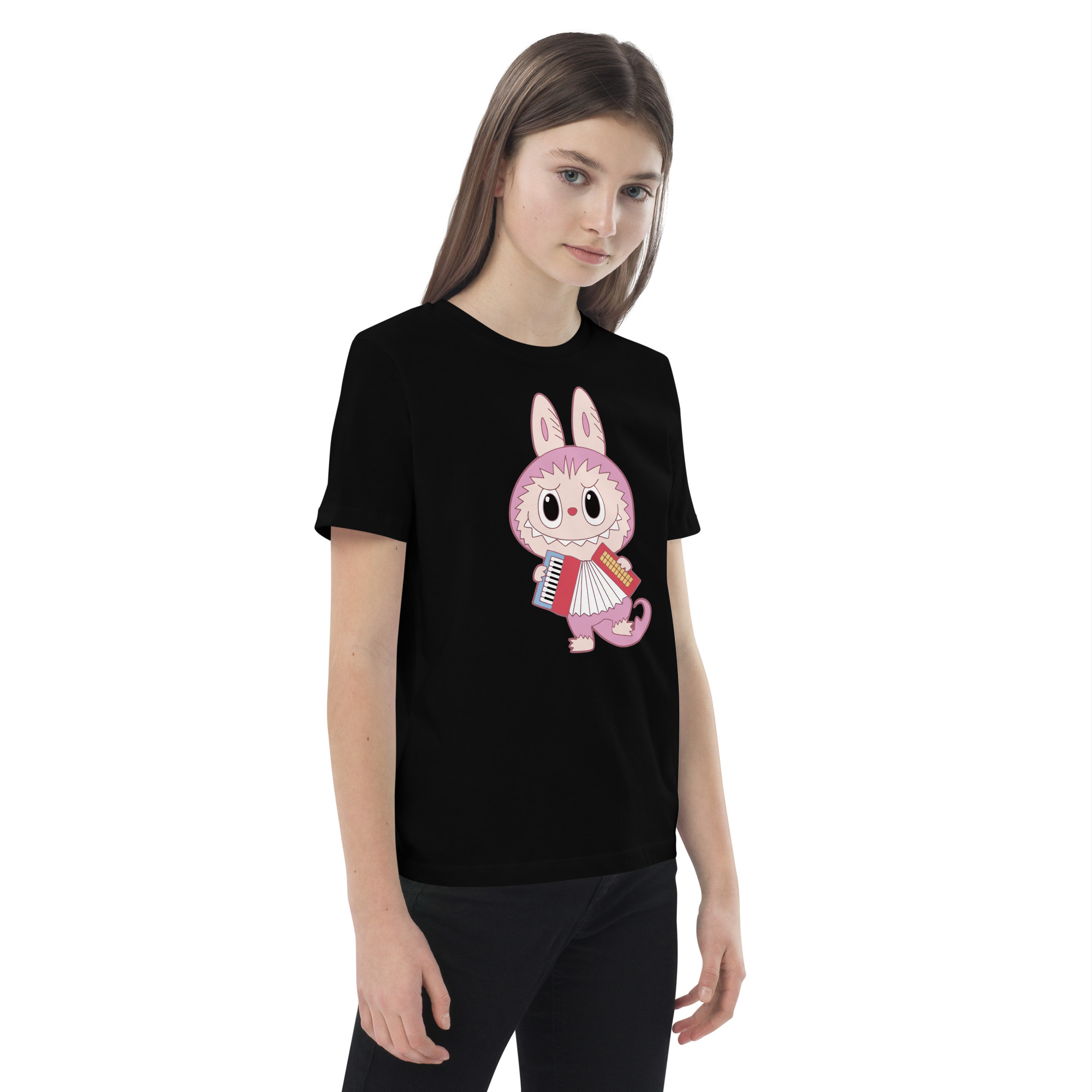 POP MART Labubu Printing Organic cotton kids t-shirt P1-163 - Image 3