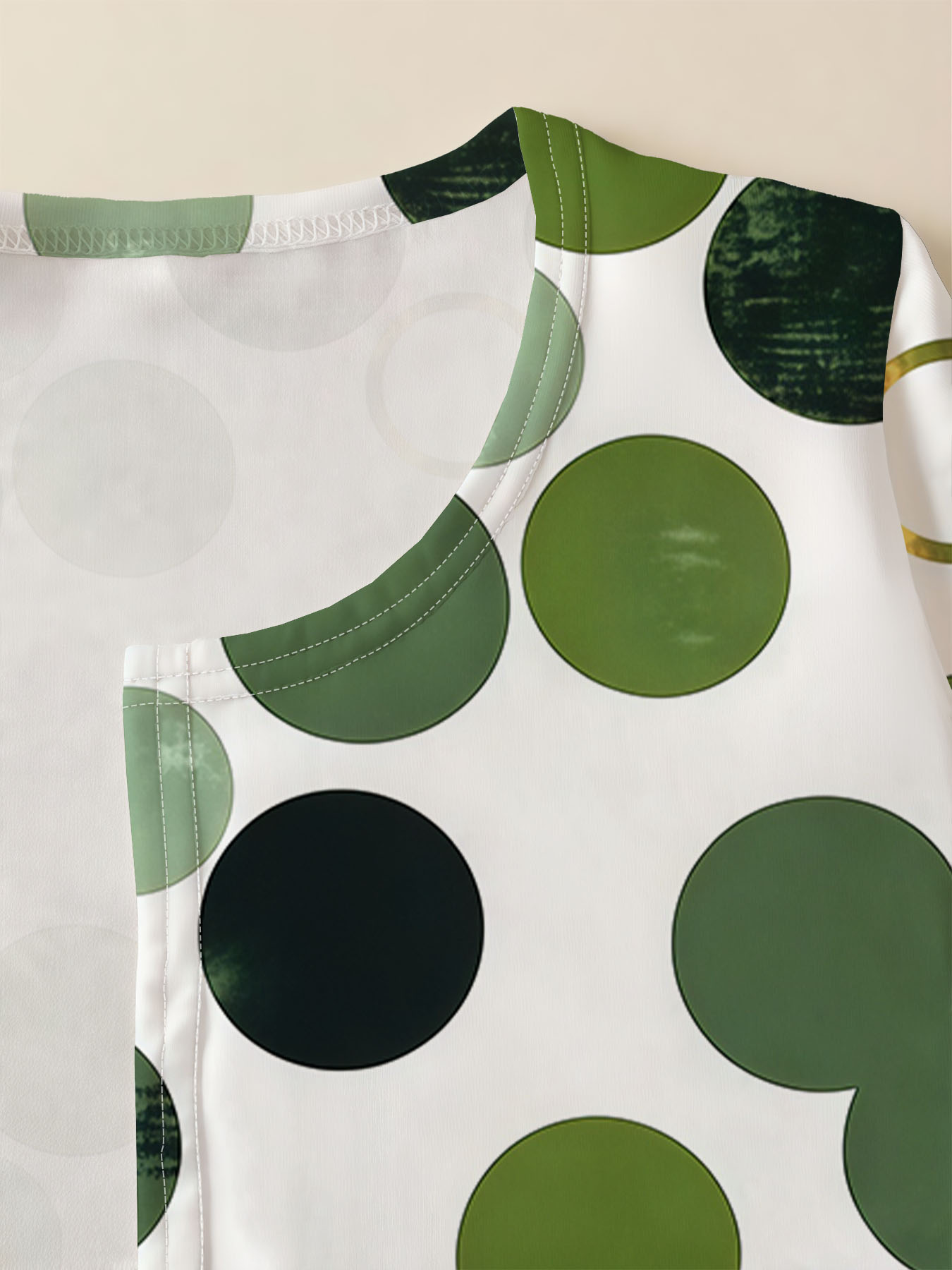 Women's autumn green polka dot fully printed cardigan - Image 3