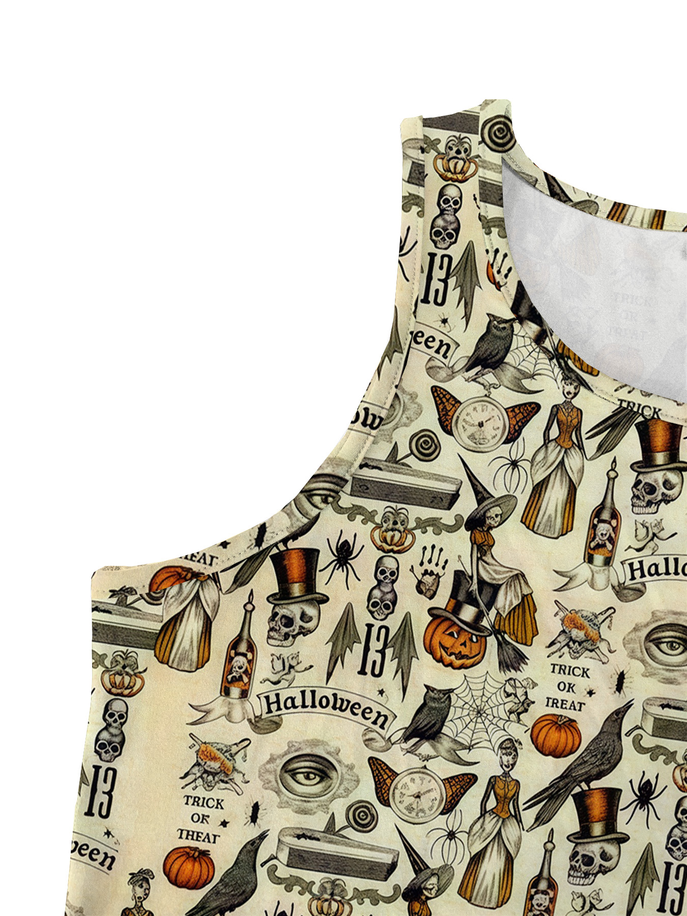 Women's autumn light yellow Halloween cardigan and vest dress set - Image 5