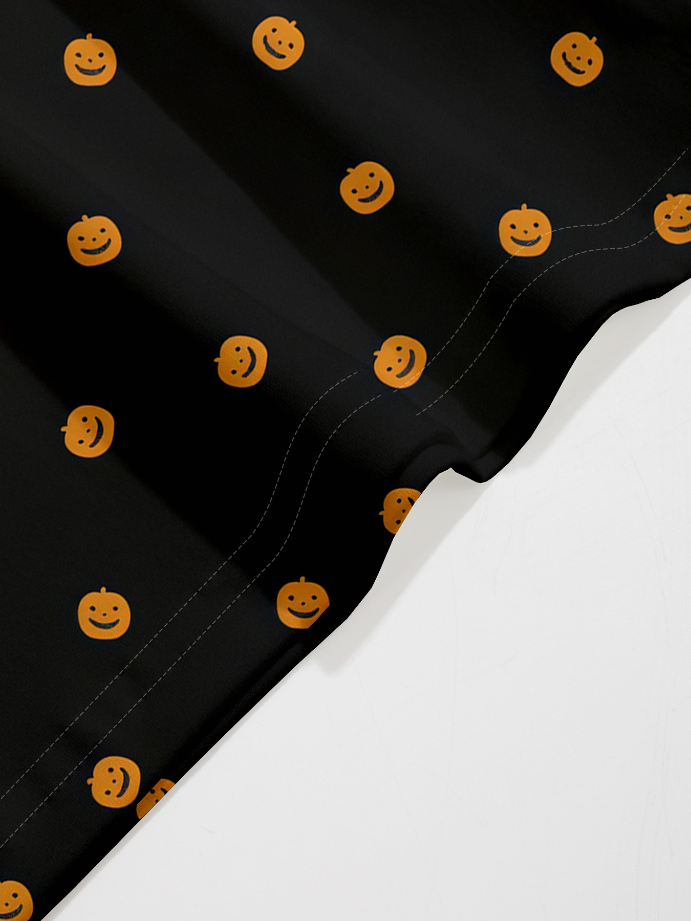 Women's autumn pumpkin smiling face printed short-sleeved dress - Image 6