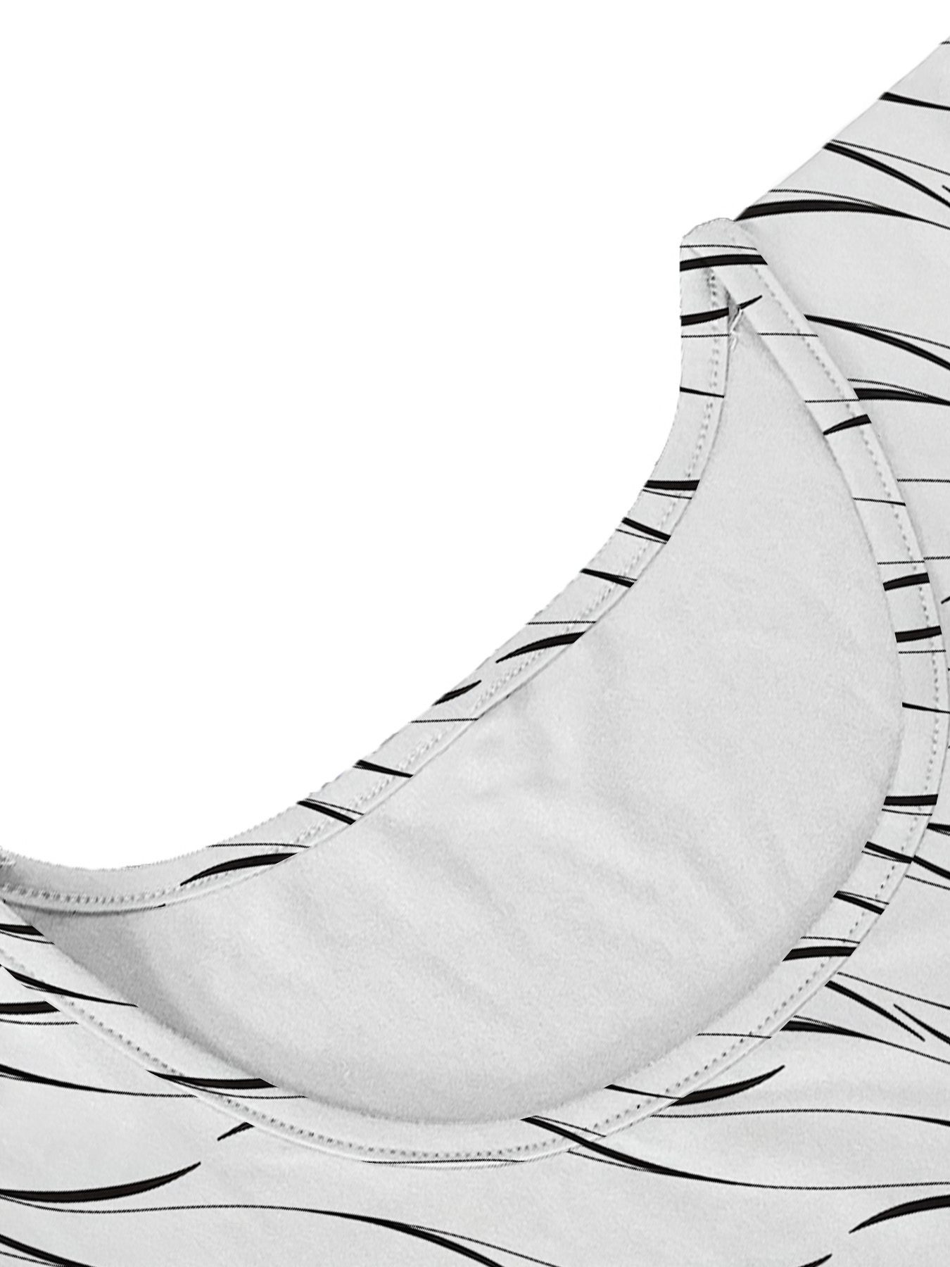 Women's autumn white striped short-sleeved dress - Image 7