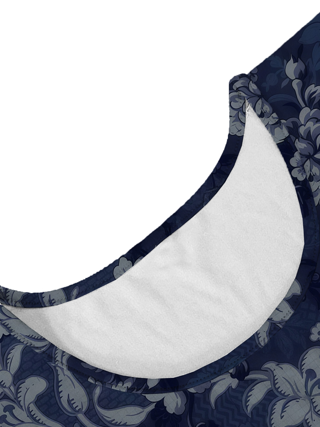 Women's autumn deep blue floral branch short-sleeved dress - Image 7