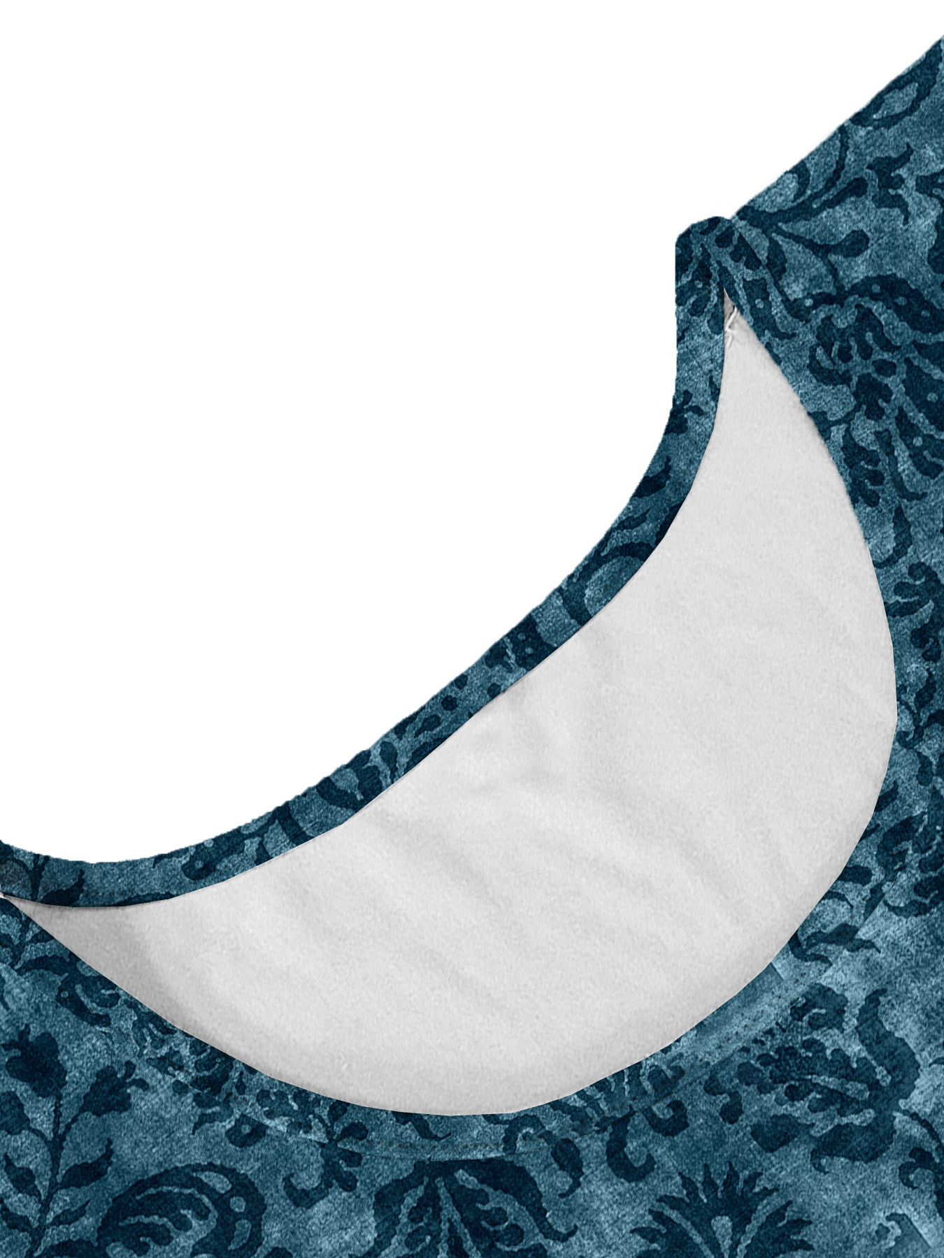 Women's autumn dark blue branch and leaf printed short-sleeved dress - Image 7