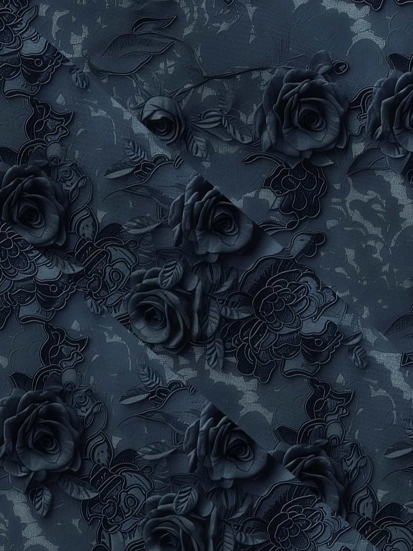 Women's autumn dark blue full print flowers short sleeve dress - Image 8