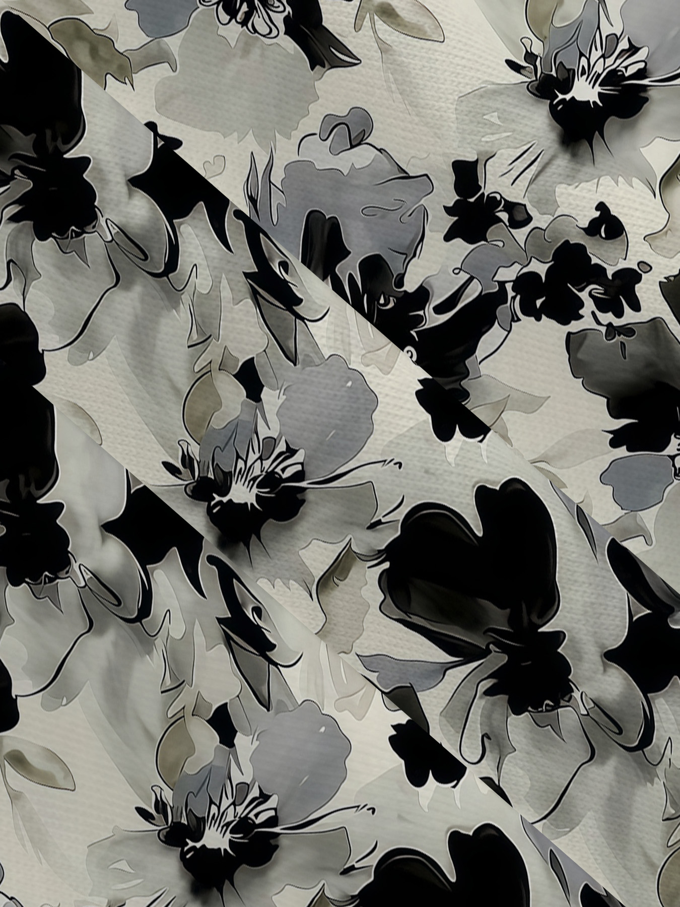 Women's autumn light grey full print flowers short sleeve dress - Image 8