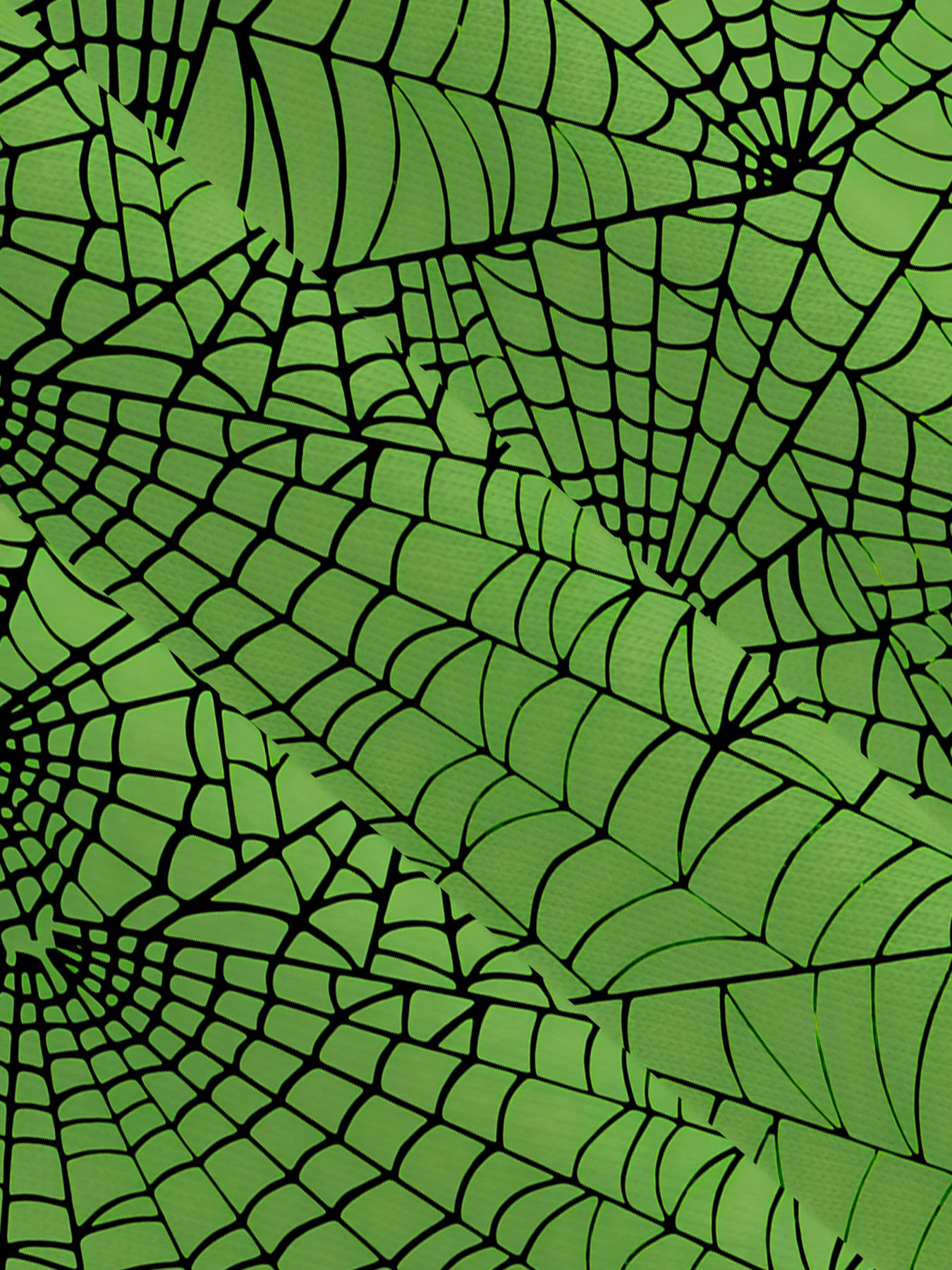 Women's autumn green spider web print short-sleeved dress - Image 8