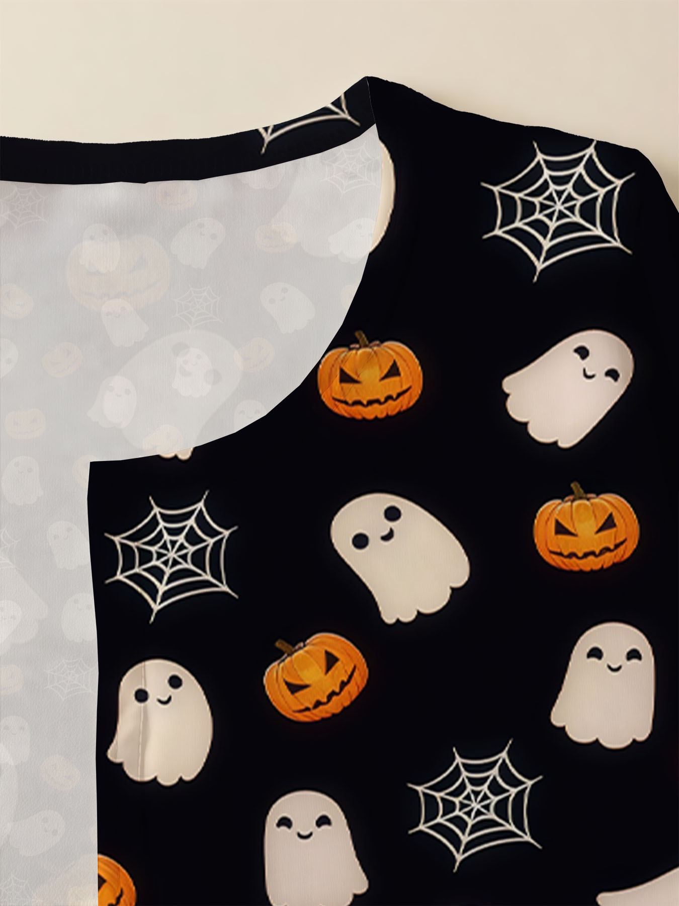 Women's autumn pumpkin Ghost print plus-size cardigan - Image 4