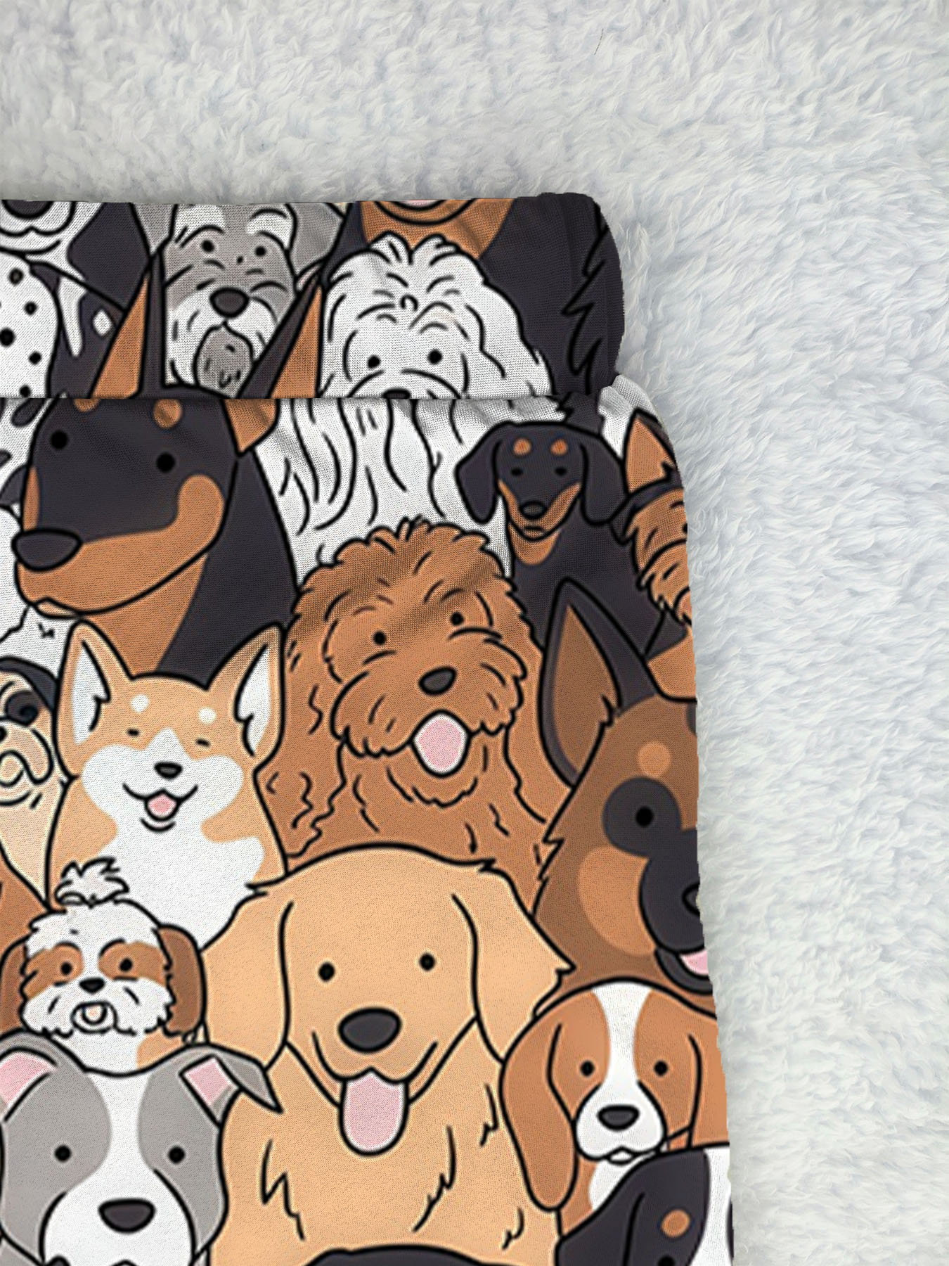 Women's autumn full-print puppy wide-leg trousers - Image 6