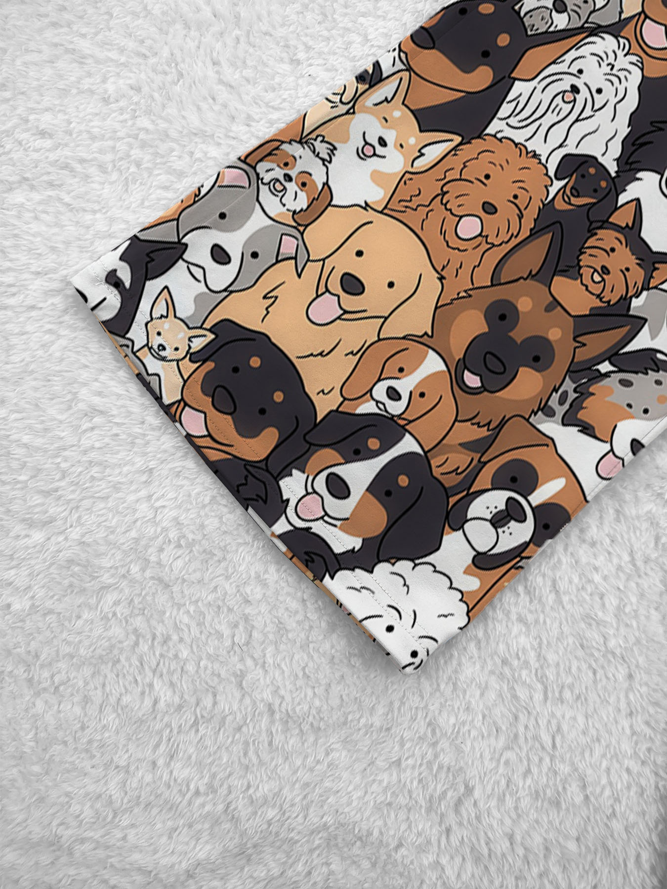 Women's autumn full-print puppy wide-leg trousers - Image 7