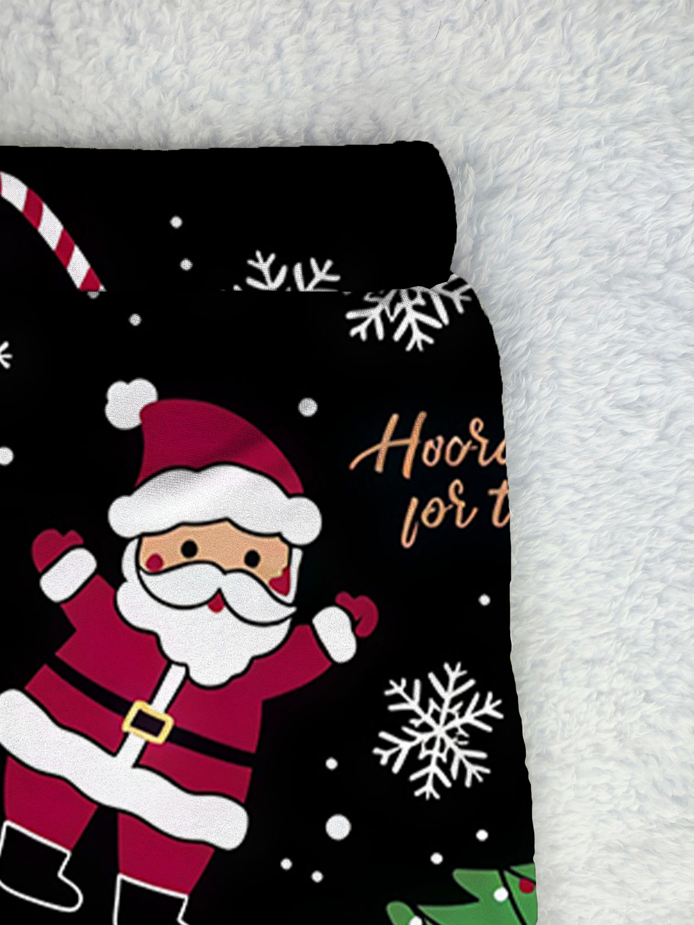 Women's autumn black Christmas-themed printed wide-leg pants - Image 8