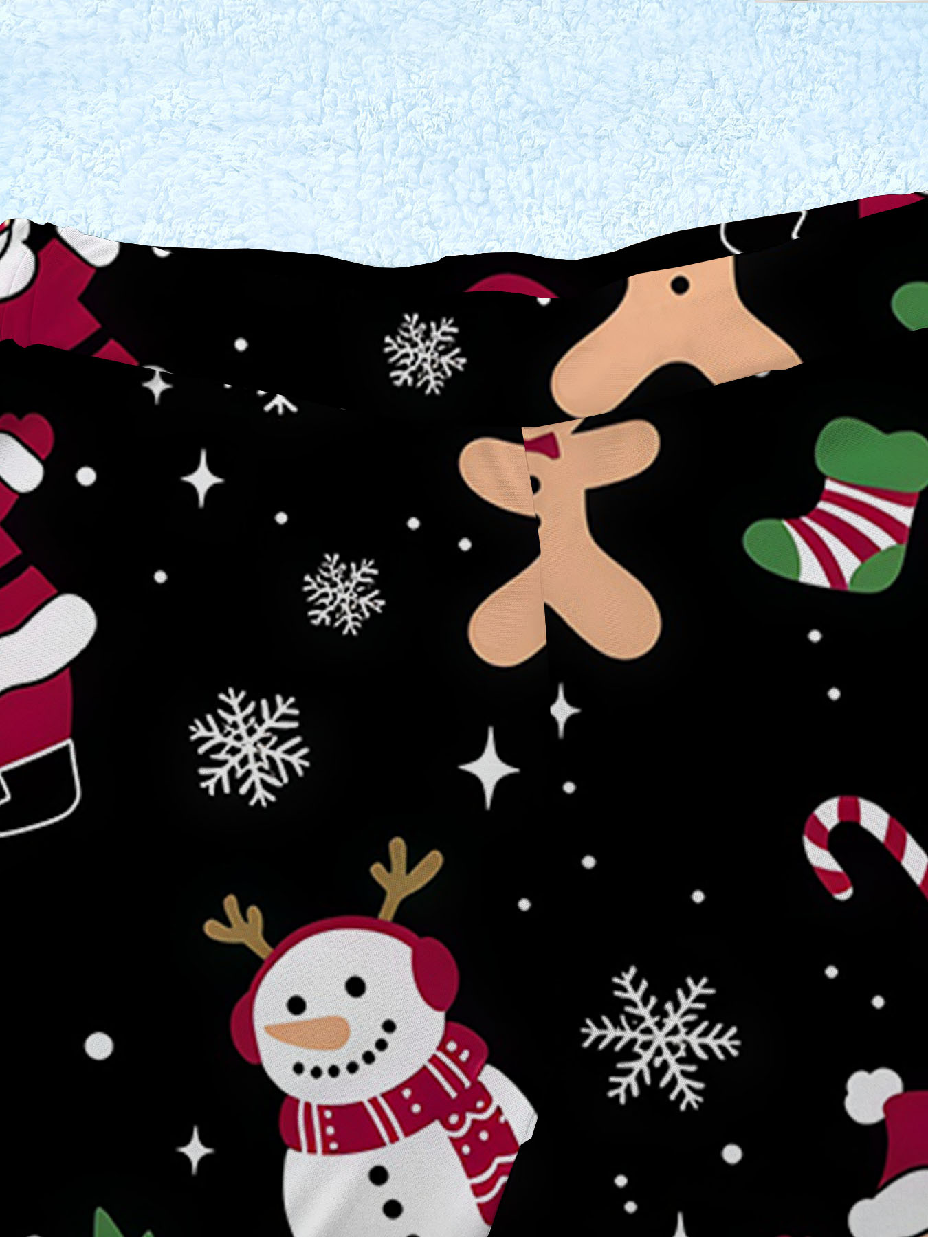 Women's autumn black Christmas-themed printed wide-leg pants - Image 9