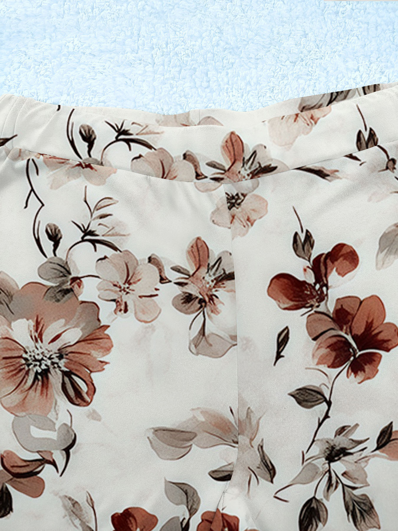 Women's autumn full-printed flower-patterned wide-leg trousers - Image 8