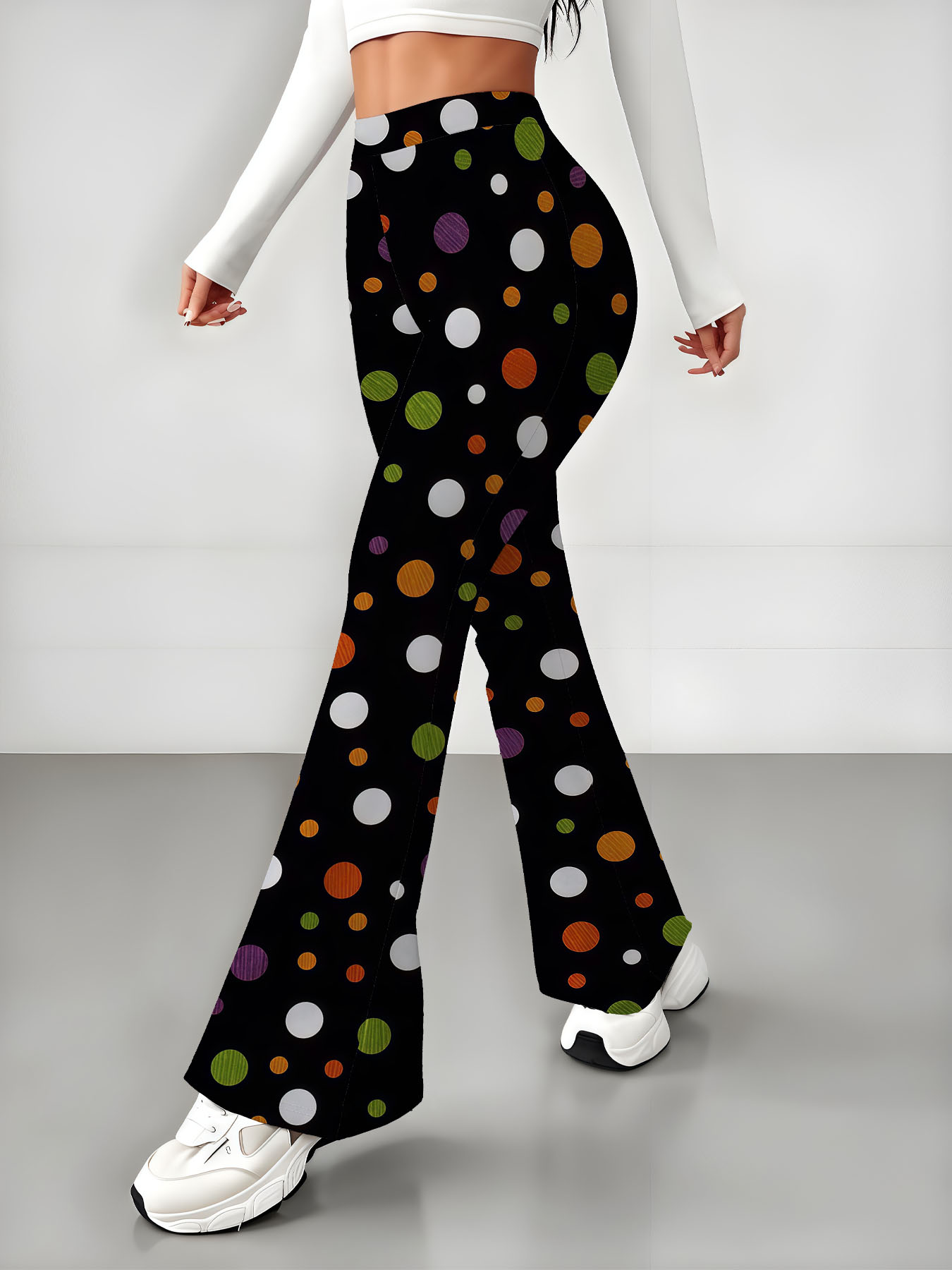 Women's autumn colorful polka dot wide-leg pants - Image 3