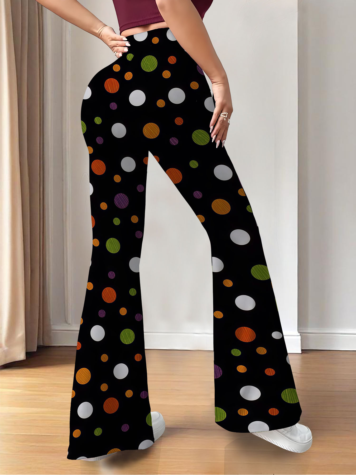 Women's autumn colorful polka dot wide-leg pants - Image 4