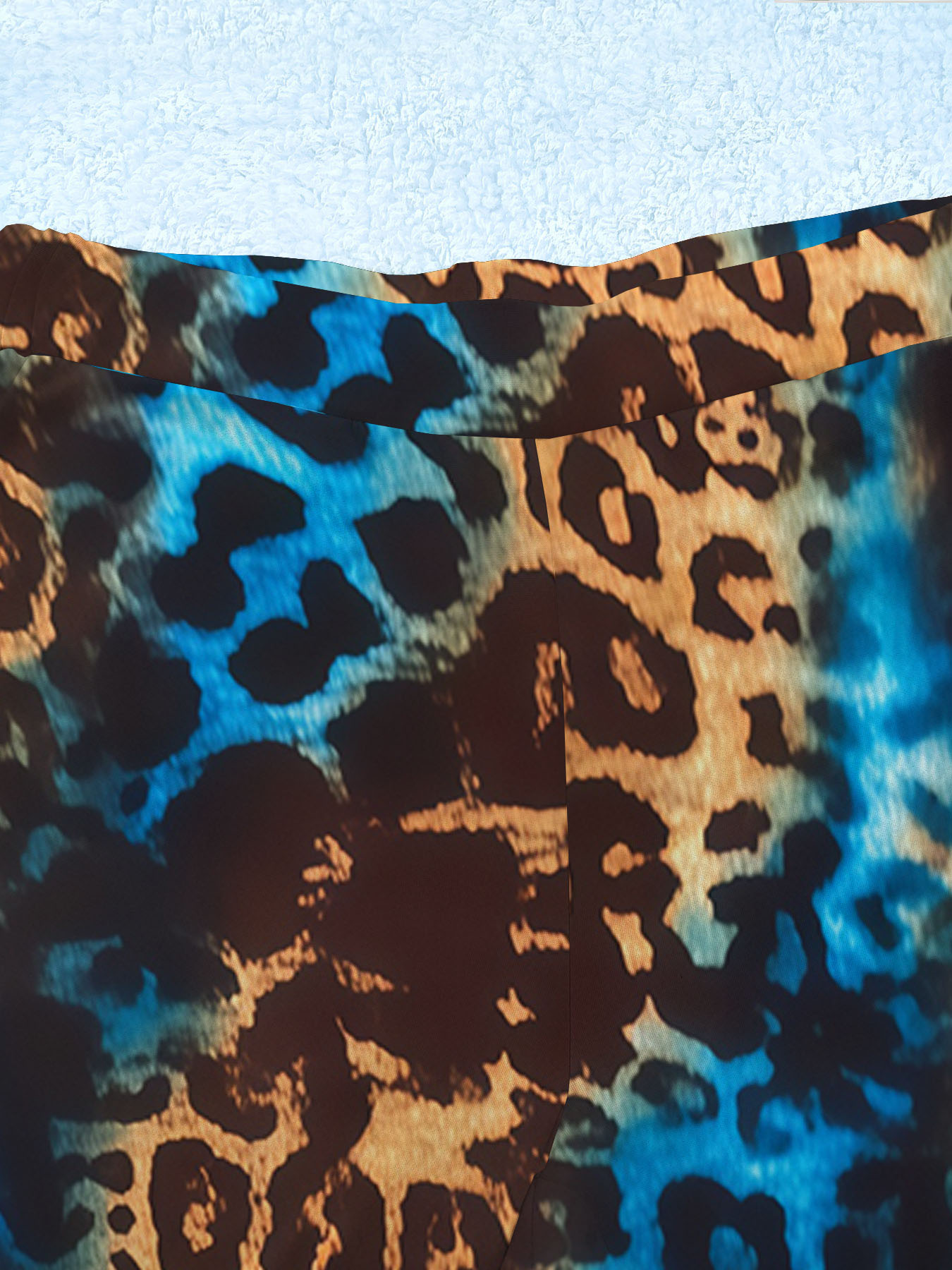 Women's autumn blue leopard print wide-leg pants - Image 7