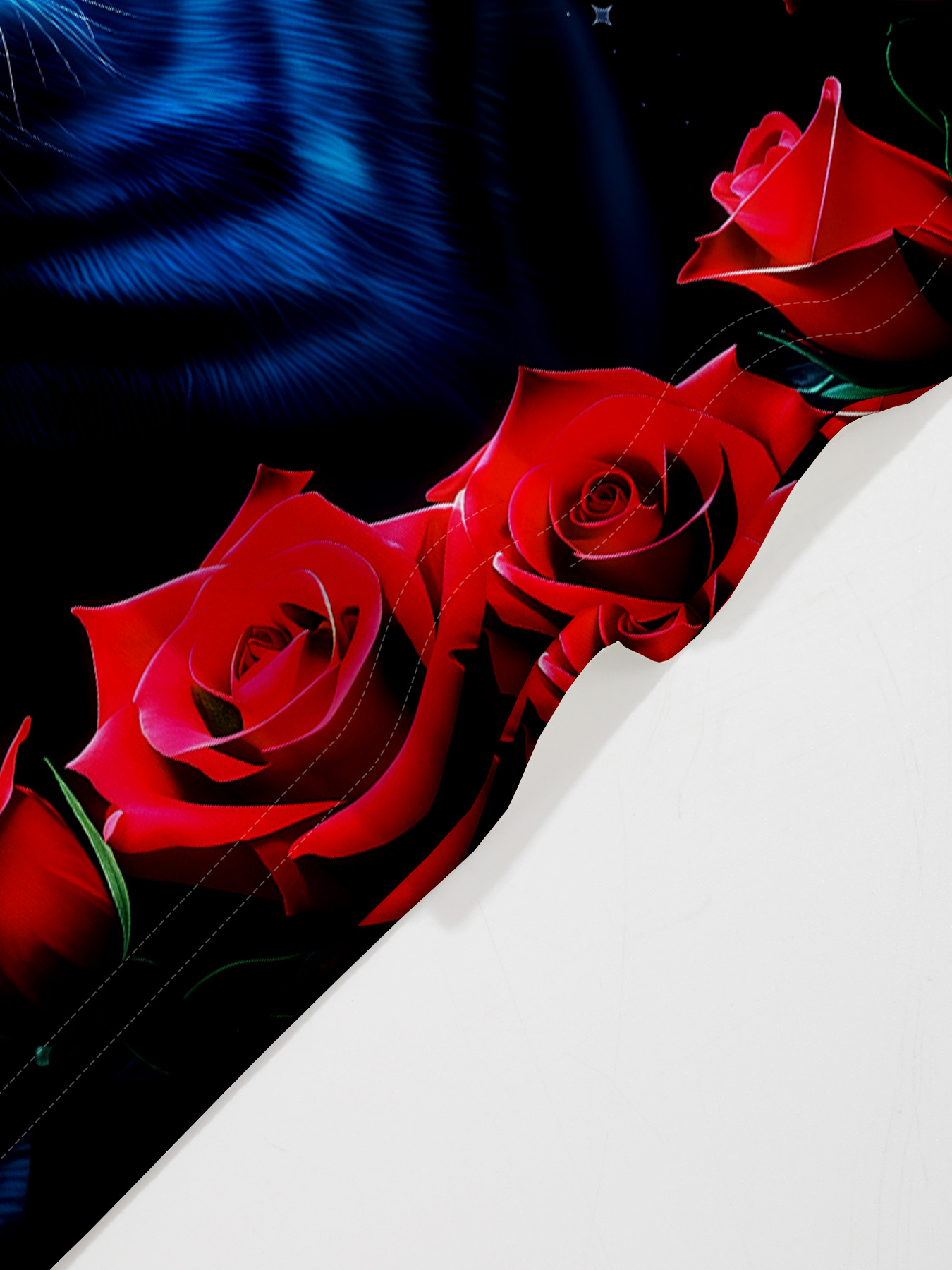 Women's autumn blue tiger print short-sleeved dress - Image 6