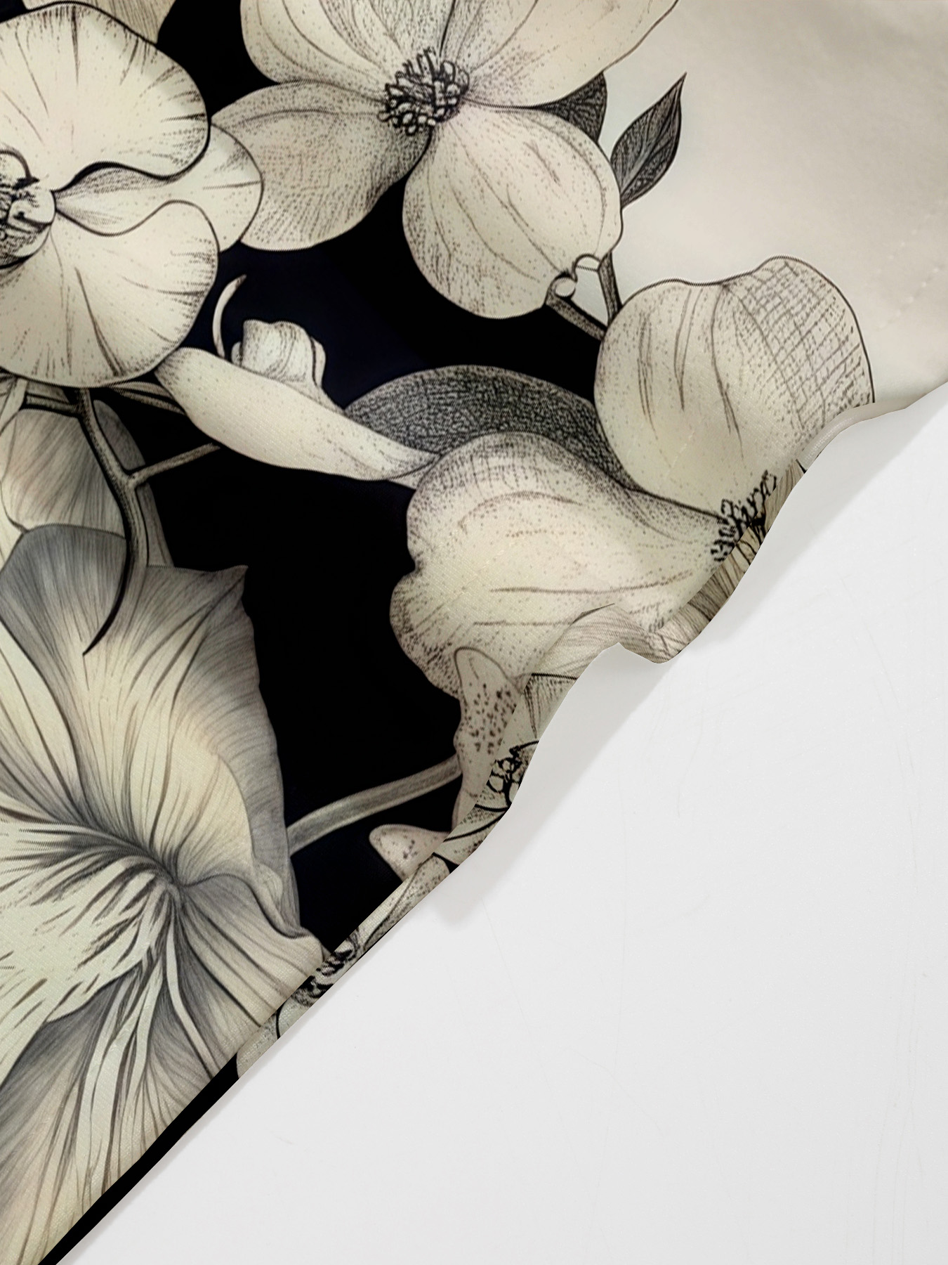 Women's autumn black and white patchwork flower short-sleeved dress - Image 6