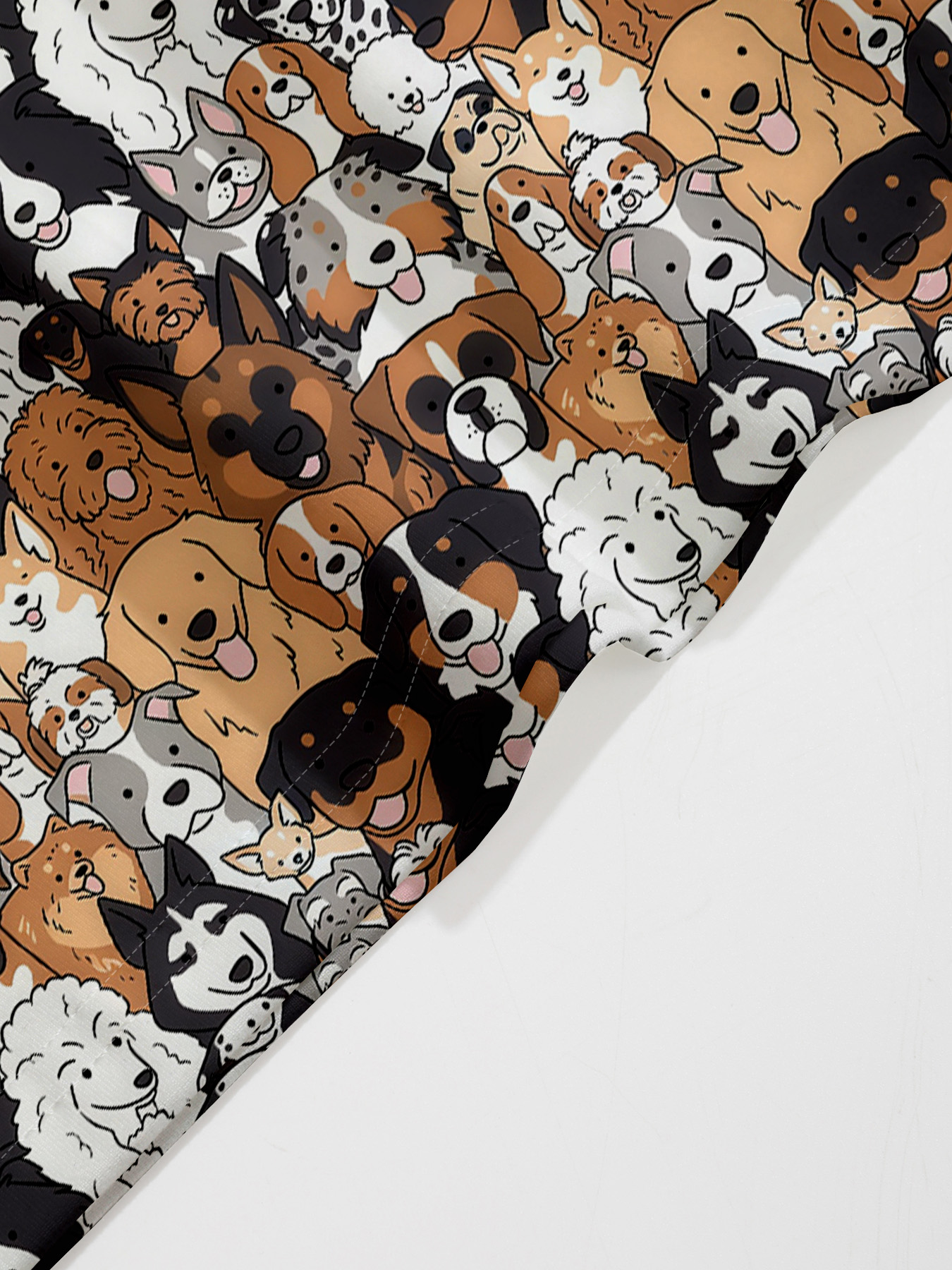 Women's autumn full-print puppy short-sleeved dress - Image 6