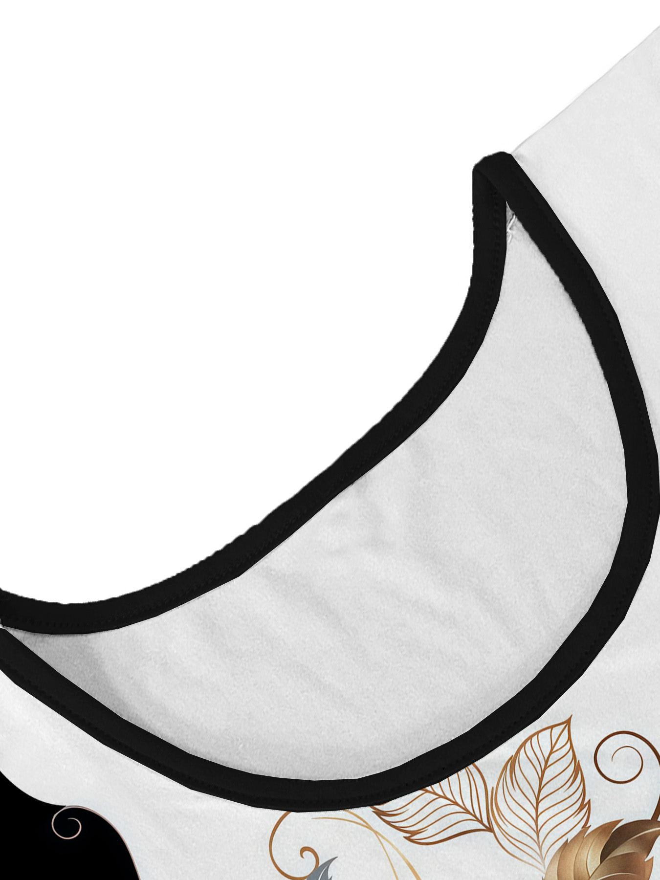 Women's autumn black and white floral short-sleeved dress - Image 7