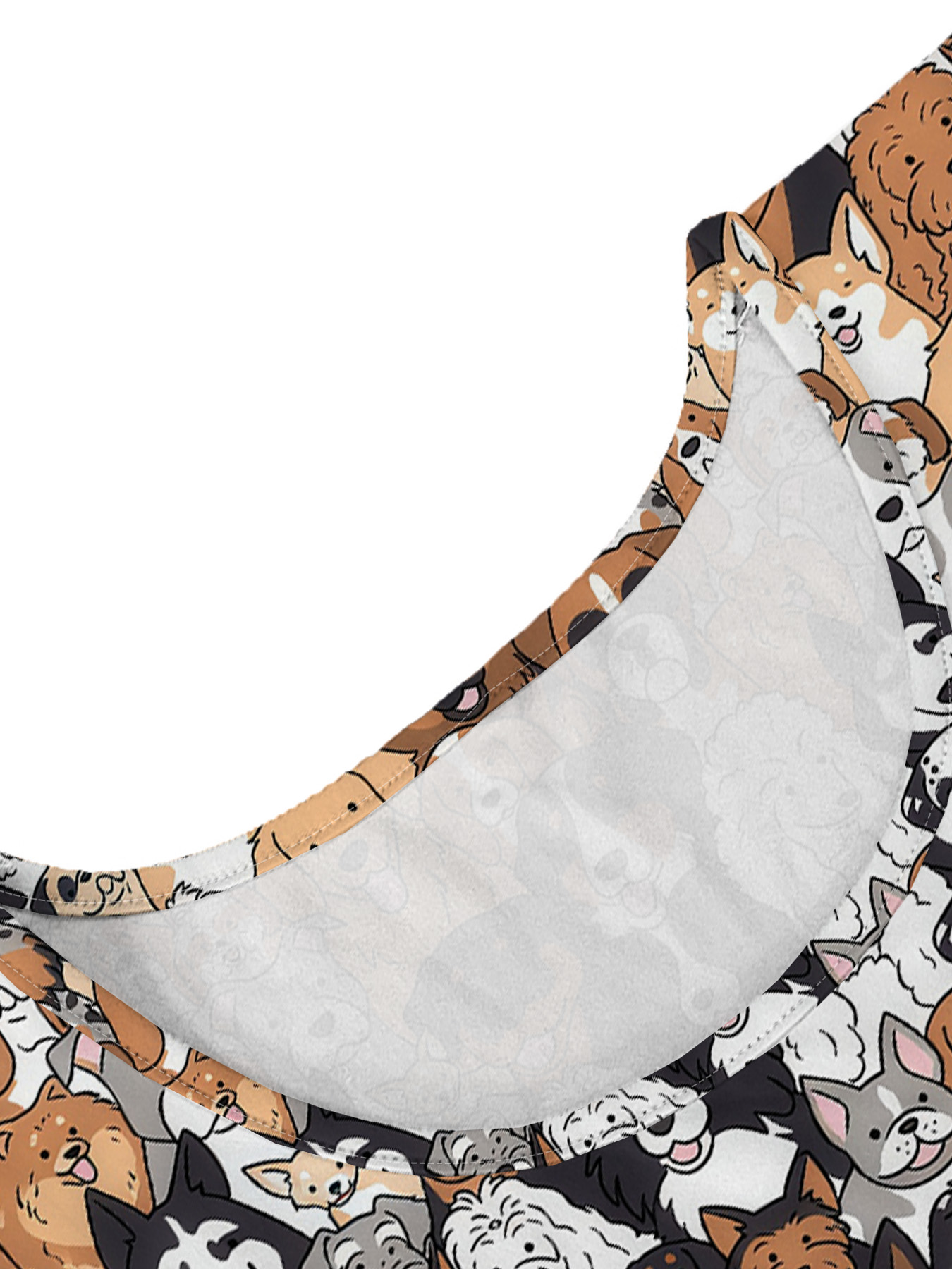 Women's autumn full-print puppy short-sleeved dress - Image 7