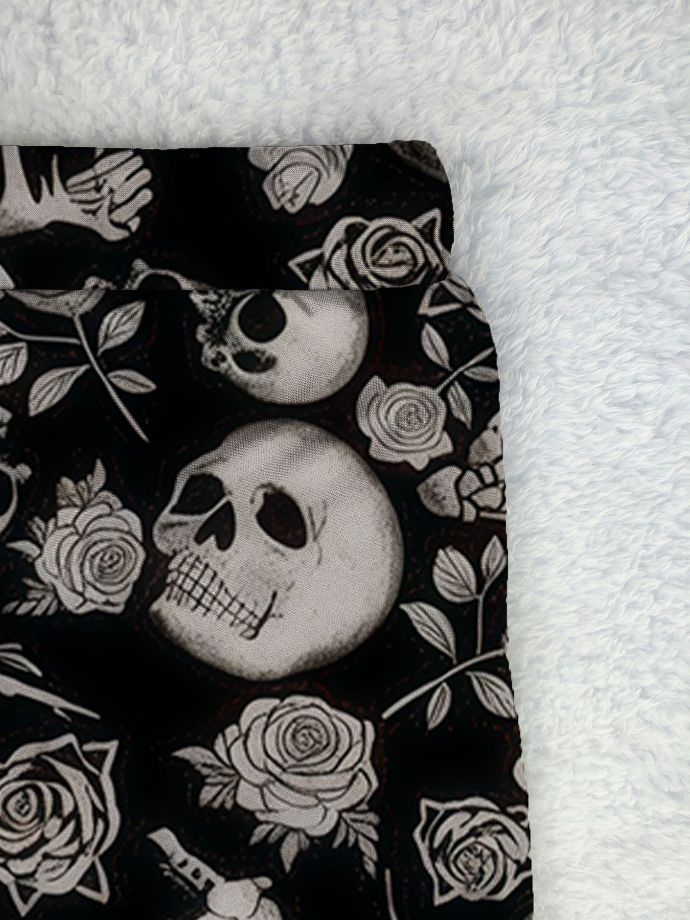 Women's autumn full printed skeleton wide leg pants - Image 8