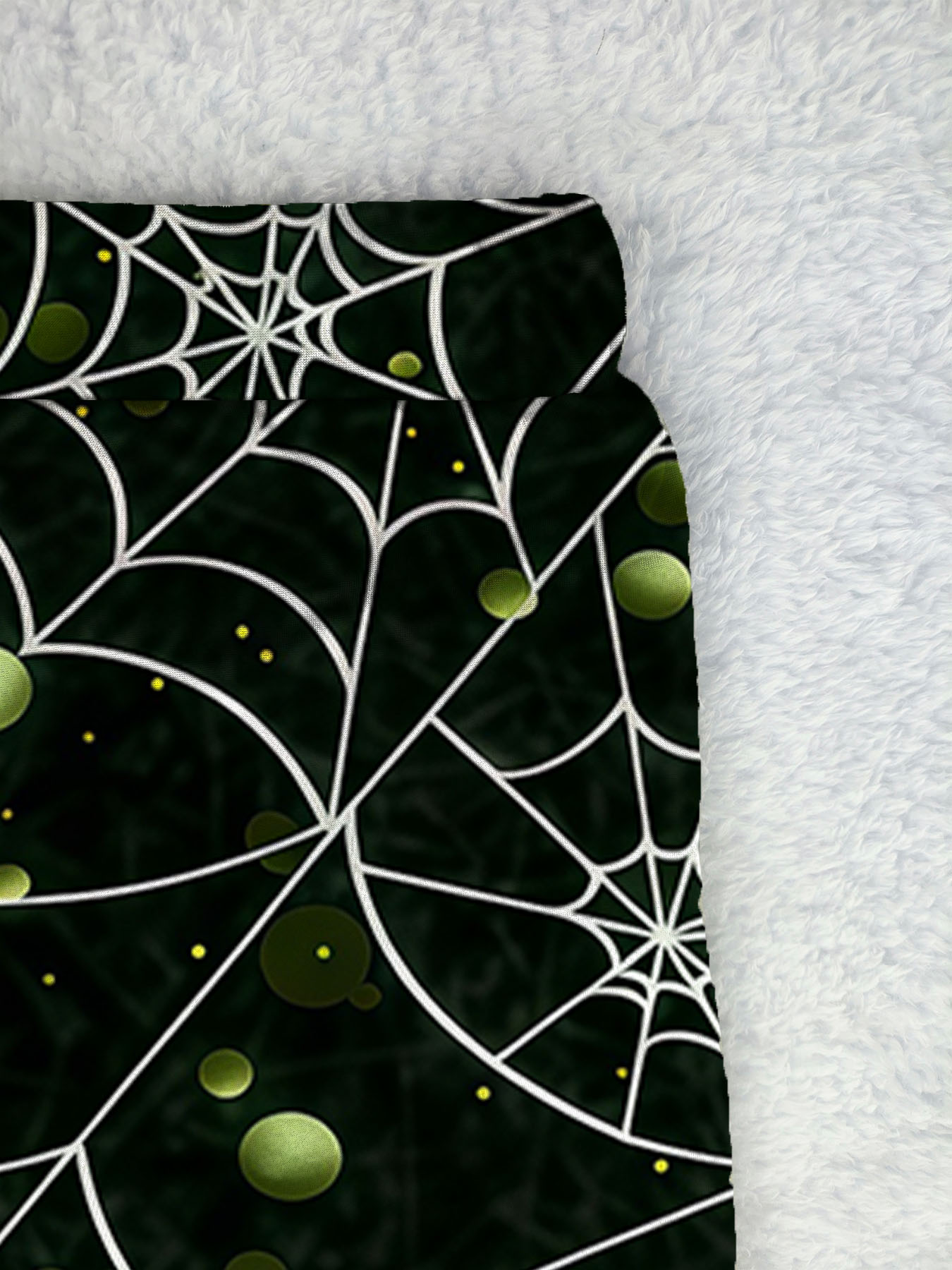 Women's autumn black green cobweb print wide leg pants - Image 7