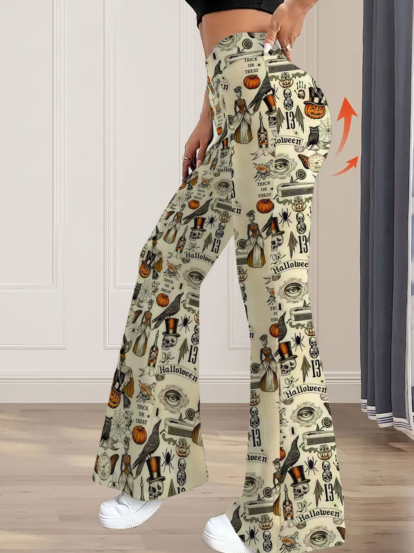 Women's autumn Halloween-themed wide-leg pants - Image 2